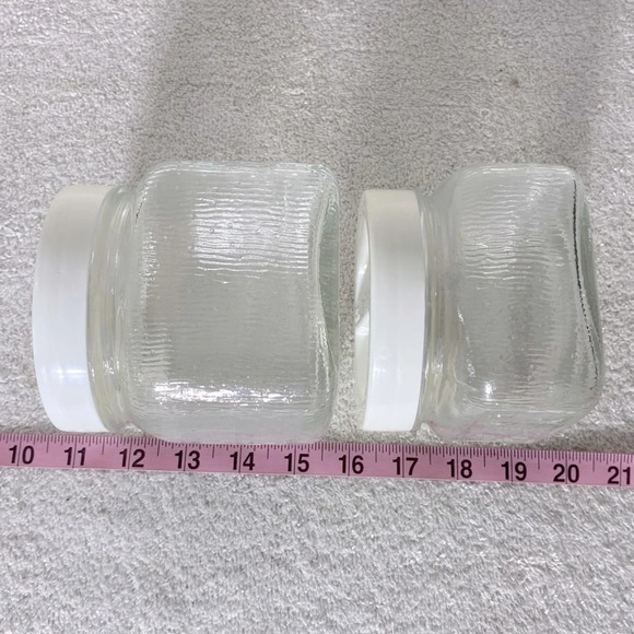 Vintage Glass Canister  Set With Borgonovo Italy Plastic Lids - Picture 10 of 11